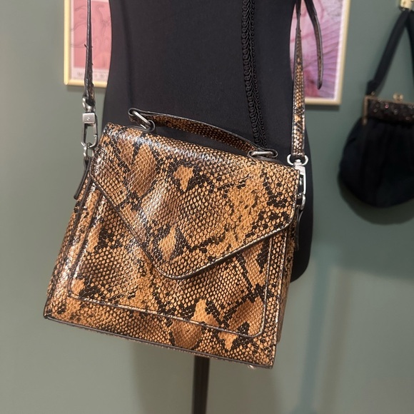 Urban Outfitters Tan and Brown Crossbody Bag with Snakeskin Pattern 😻 - Picture 1 of 6